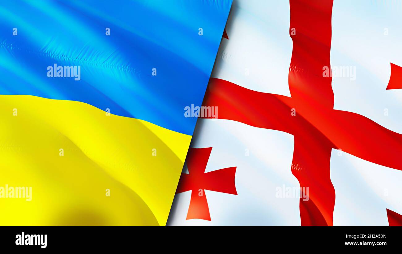 Ukraine and flags. 3D Waving flag design. Ukraine flag