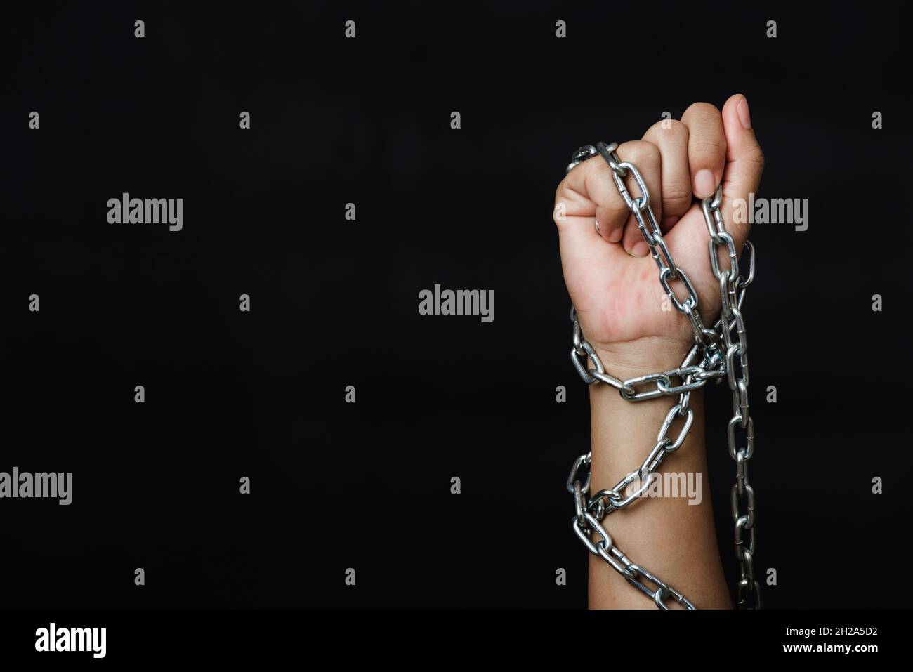 Woman in chains stock photo. Image of forced, person - 87390374