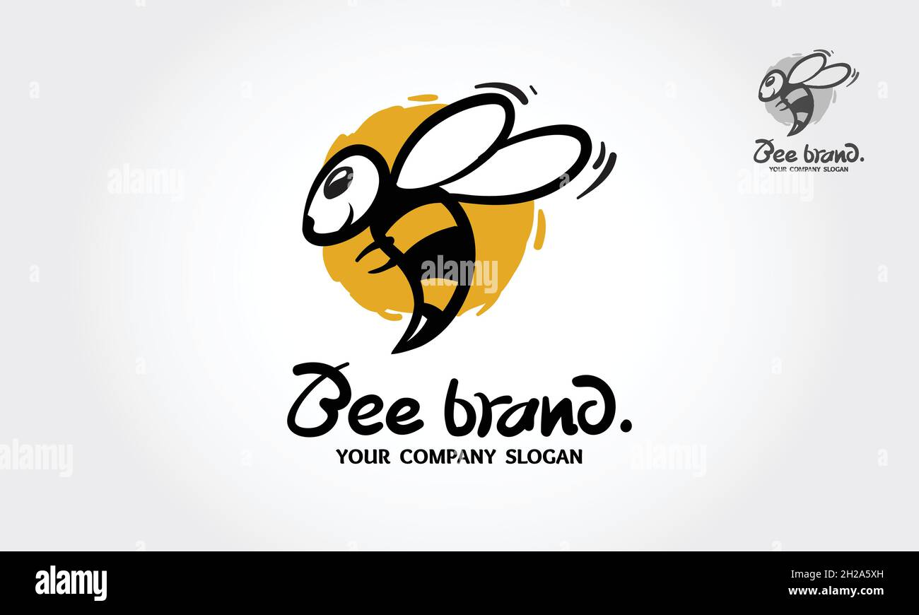 Bee Brand Vector Logo Template. Elegant and modern Logo Template. This logo template can be used for business, websites, stationery, clothes, etc. Stock Vector