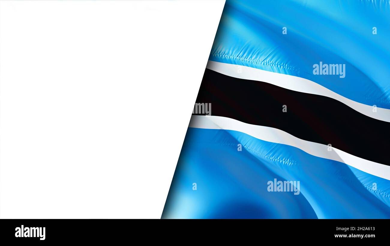 White background and Botswana flags. 3D Waving flag design. Botswana ...
