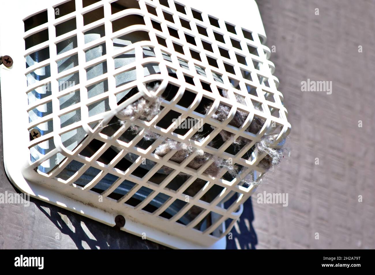 A dryer vent fire hazard Stock Photo Alamy
