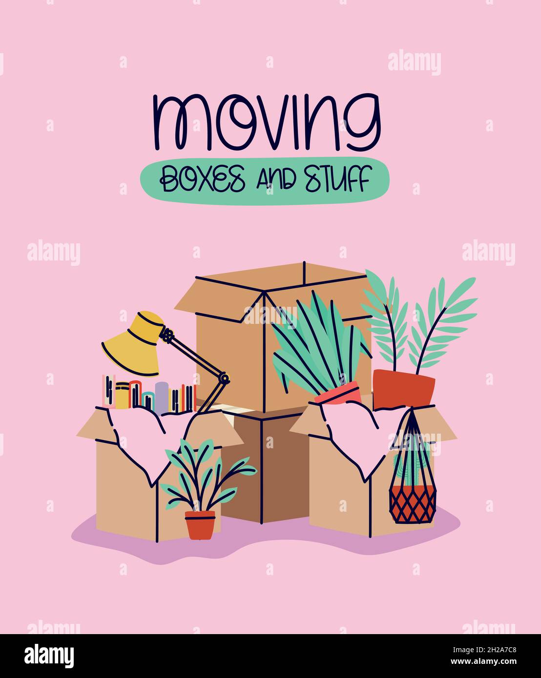 moving boxes card Stock Vector Image & Art Alamy