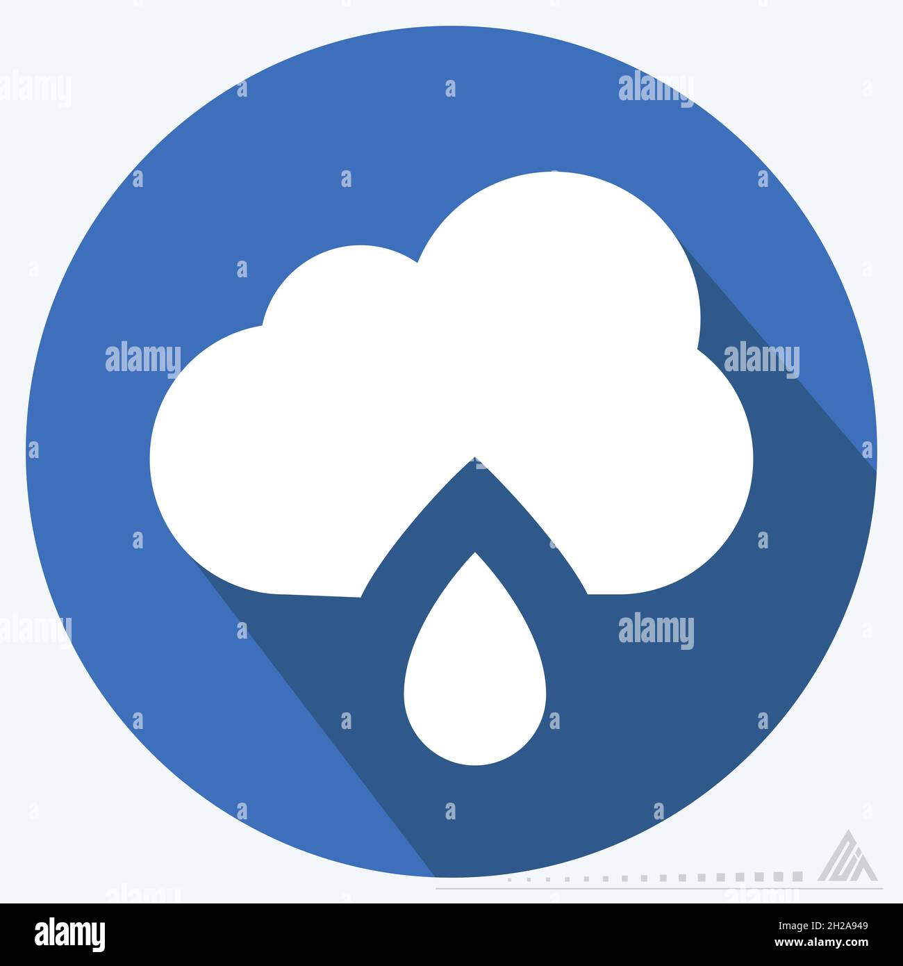 Icon Rain 2 - Long Shadow Style - Simple illustration, Editable stroke ...