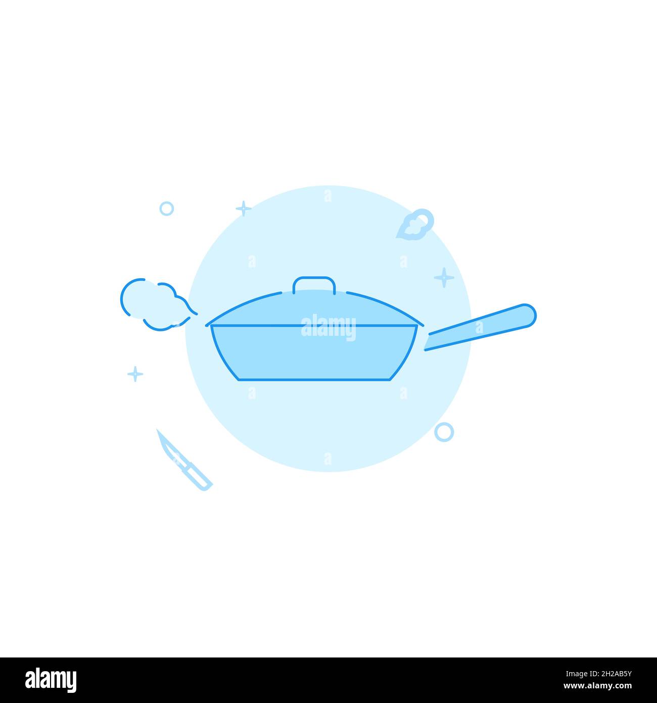 Frying pan vector icon. Kitchen utensil. Flat illustration. Filled line ...