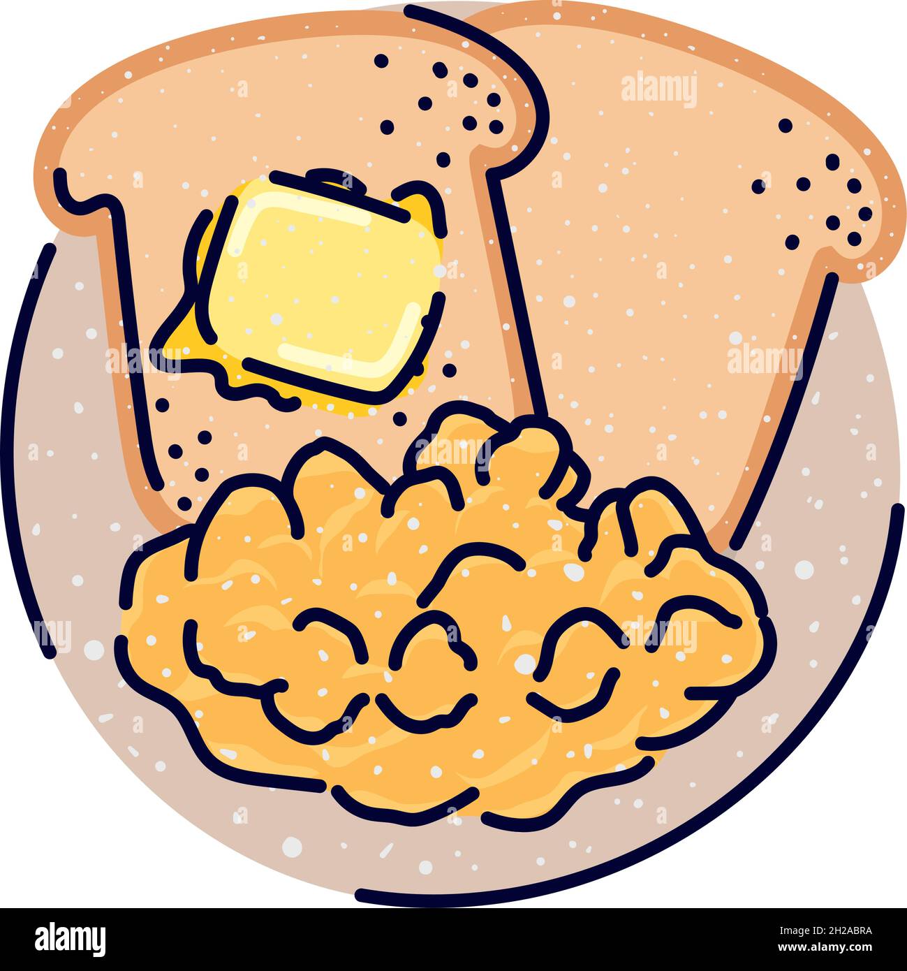 bread and scrambled eggs Stock Vector Image & Art - Alamy