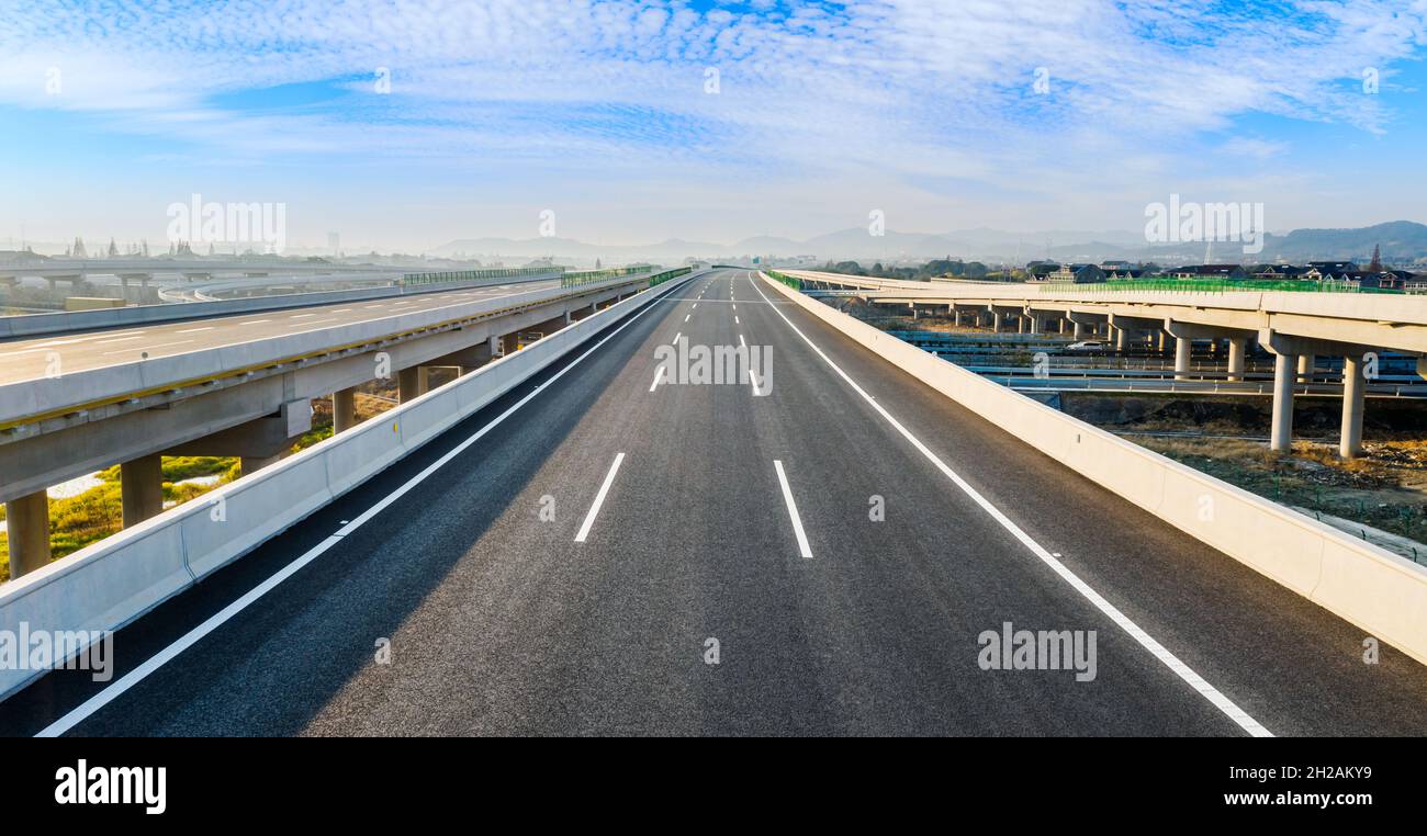 Aerial view of the new highway in Hangzhou Stock Photo - Alamy