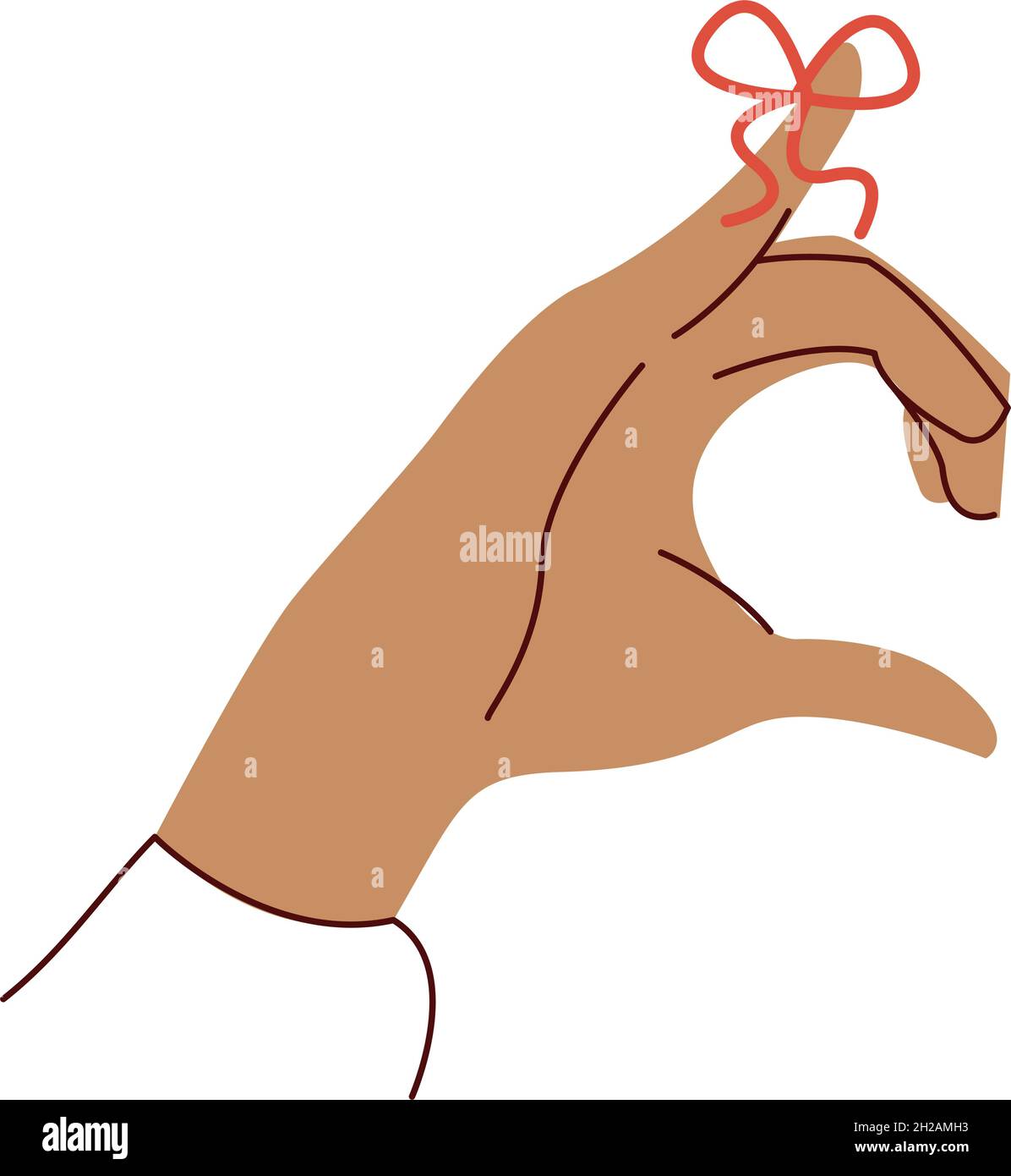 hand with red ribbon Stock Vector Image & Art - Alamy