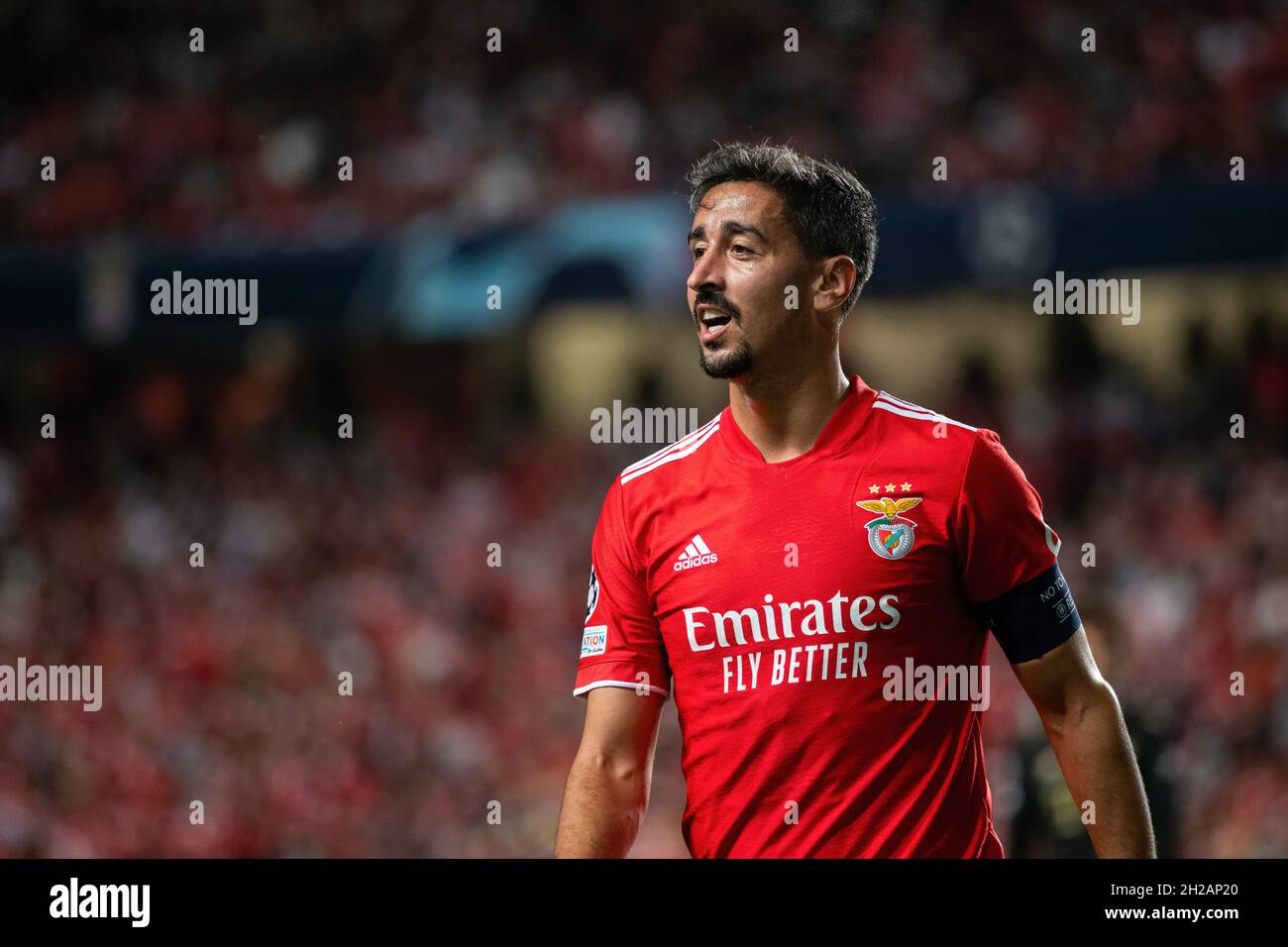 Lisbon, Portugal. 20th Oct, 2021. Andre Almeida of SL Benfica seen during the UEFA Champions League match between SL Benfica and FC Bayern Munich at Estadio da Luz stadium. Final score; SL Benfica 0:4 FC Bayern Munich. (Photo by Hugo Amaral/SOPA Images/Sipa USA) Credit: Sipa USA/Alamy Live News Stock Photo