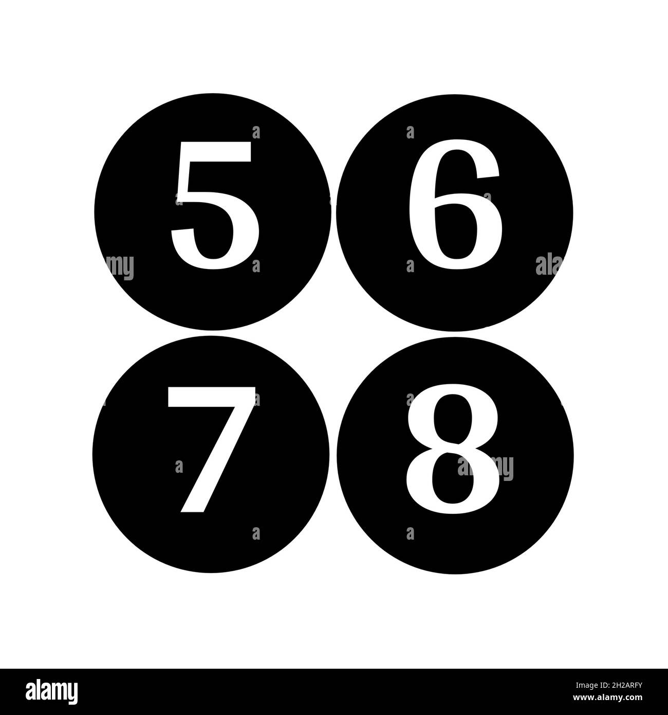 Illustration of colorful 1 to 9 number set Stock Photo