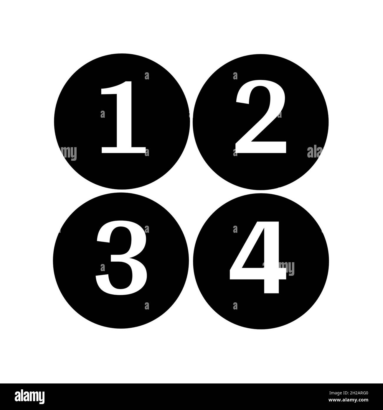 Illustration of colorful 1 to 9 number set Stock Photo