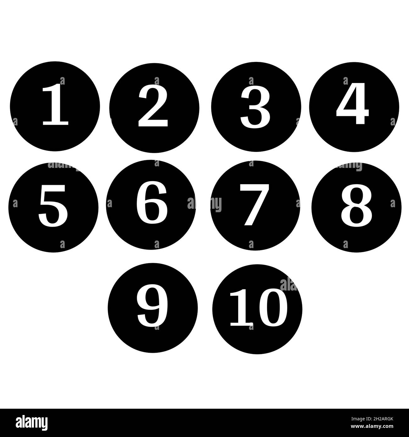 Illustration of colorful 1 to 9 number set Stock Photo
