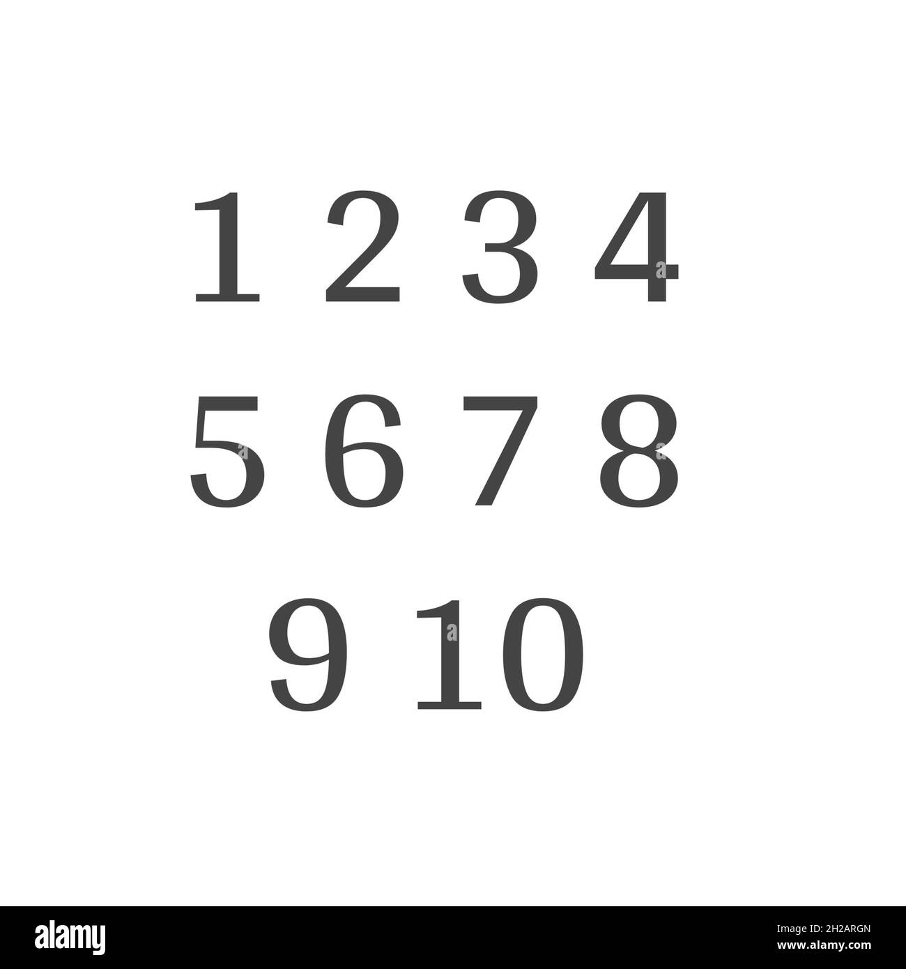 Illustration of colorful 1 to 9 number set Stock Photo