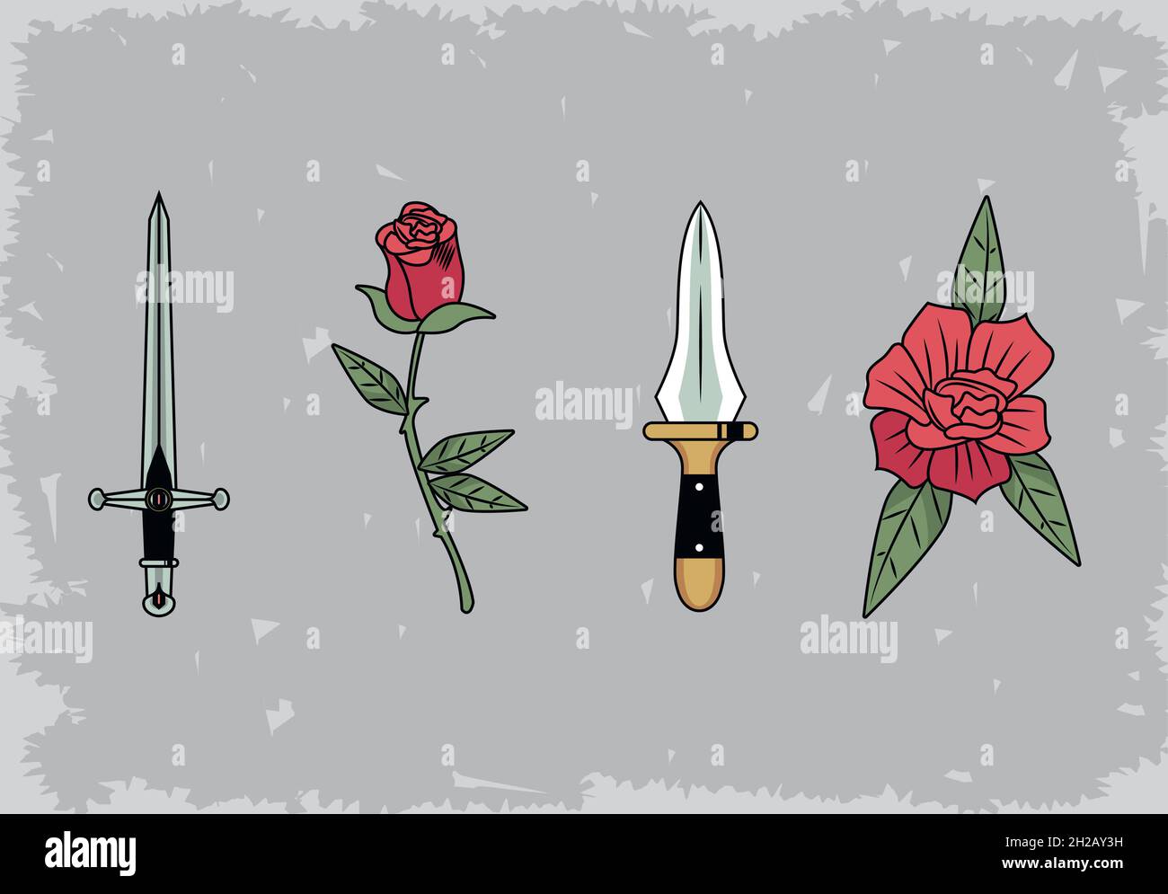 wild love four icons Stock Vector