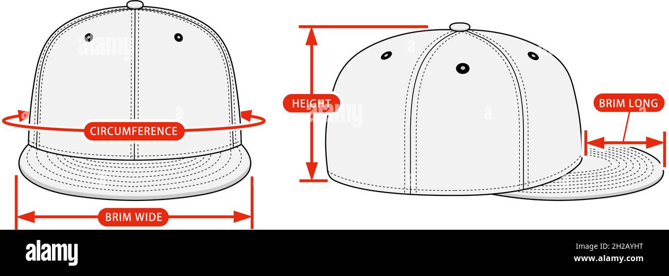 Clothing size chart vector illustration ( Baseball cap Stock Vector