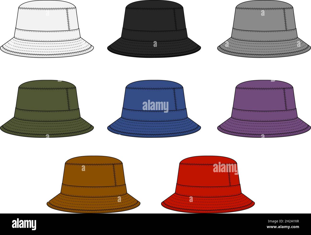 Bucket hat template vector illustration set Stock Vector Image & Art Bucket hat template vector illustration set Stock Vector Image & Art