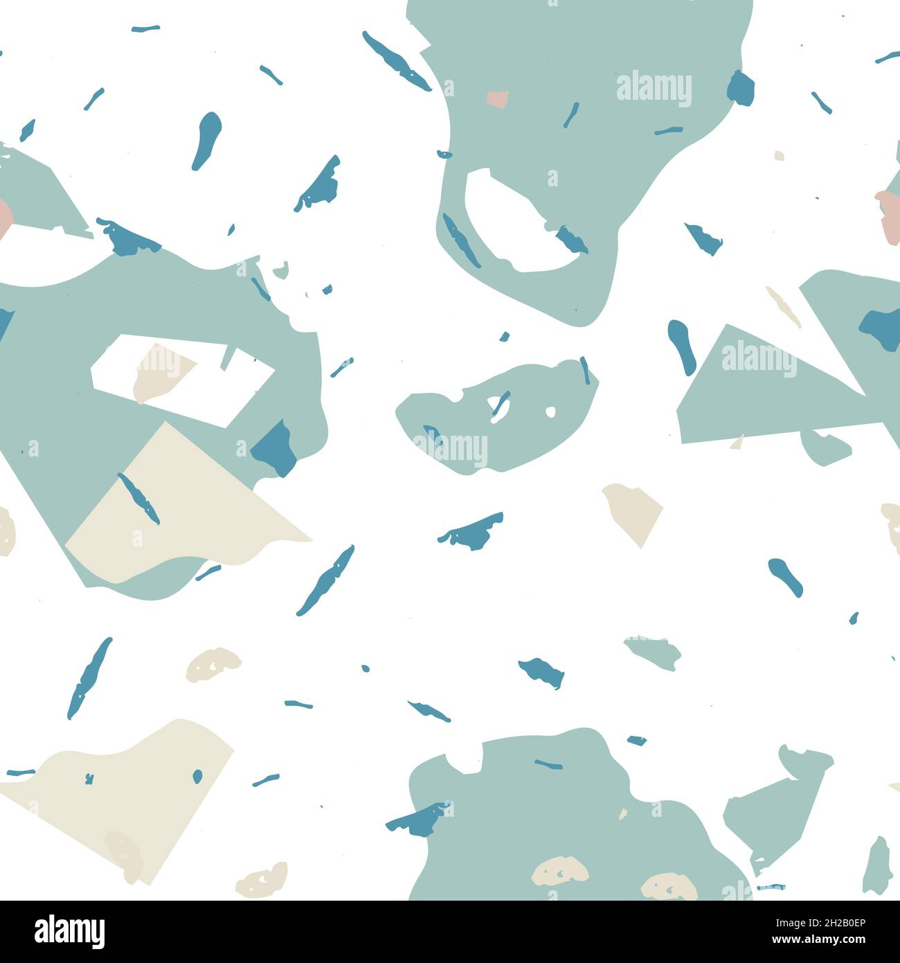 Terrazzo seamless pattern. Blue classic flooring texture. Terrazzo ...