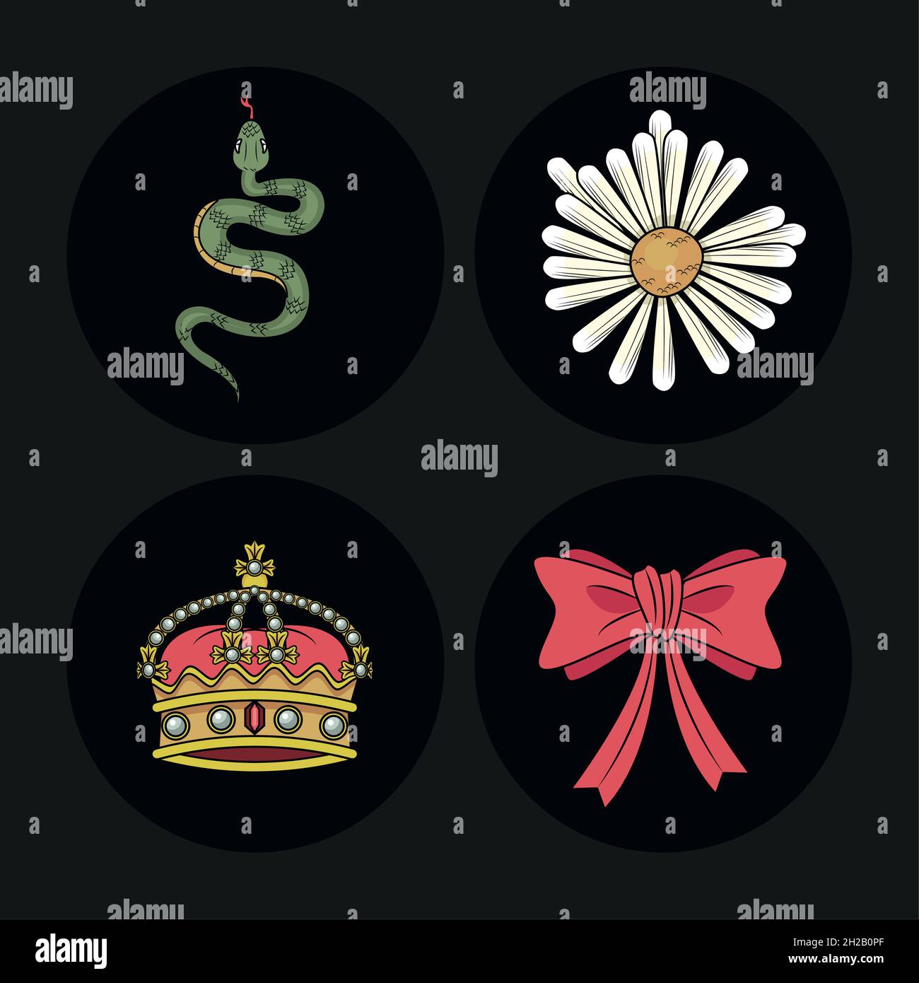 four wild love icons Stock Vector