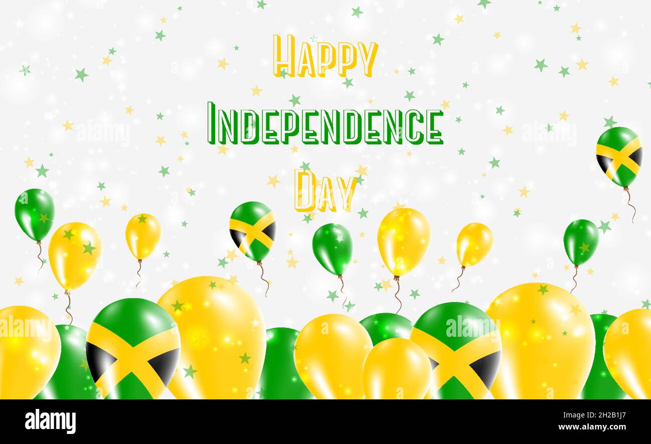 Jamaica Independence Day Patriotic Design. Balloons in Jamaican