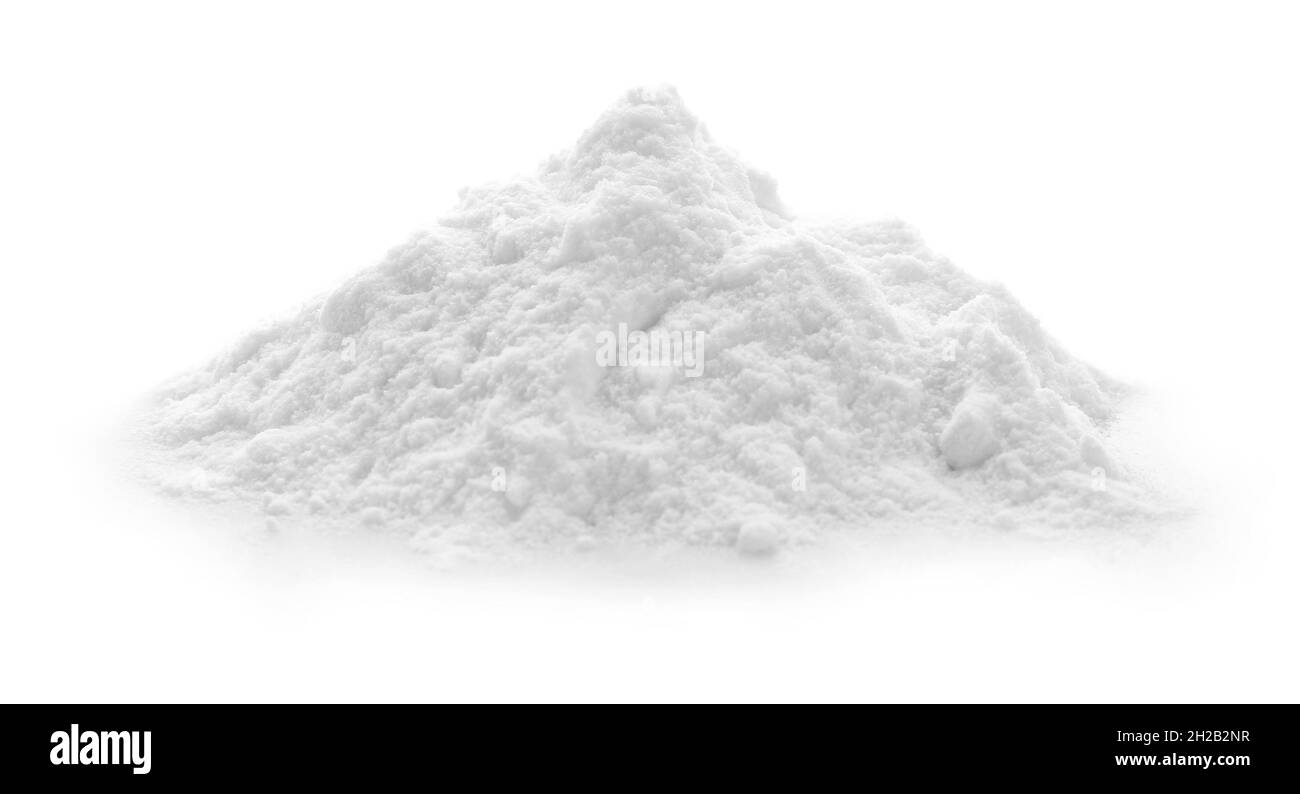 Pile of baking soda on white background Stock Photo Alamy