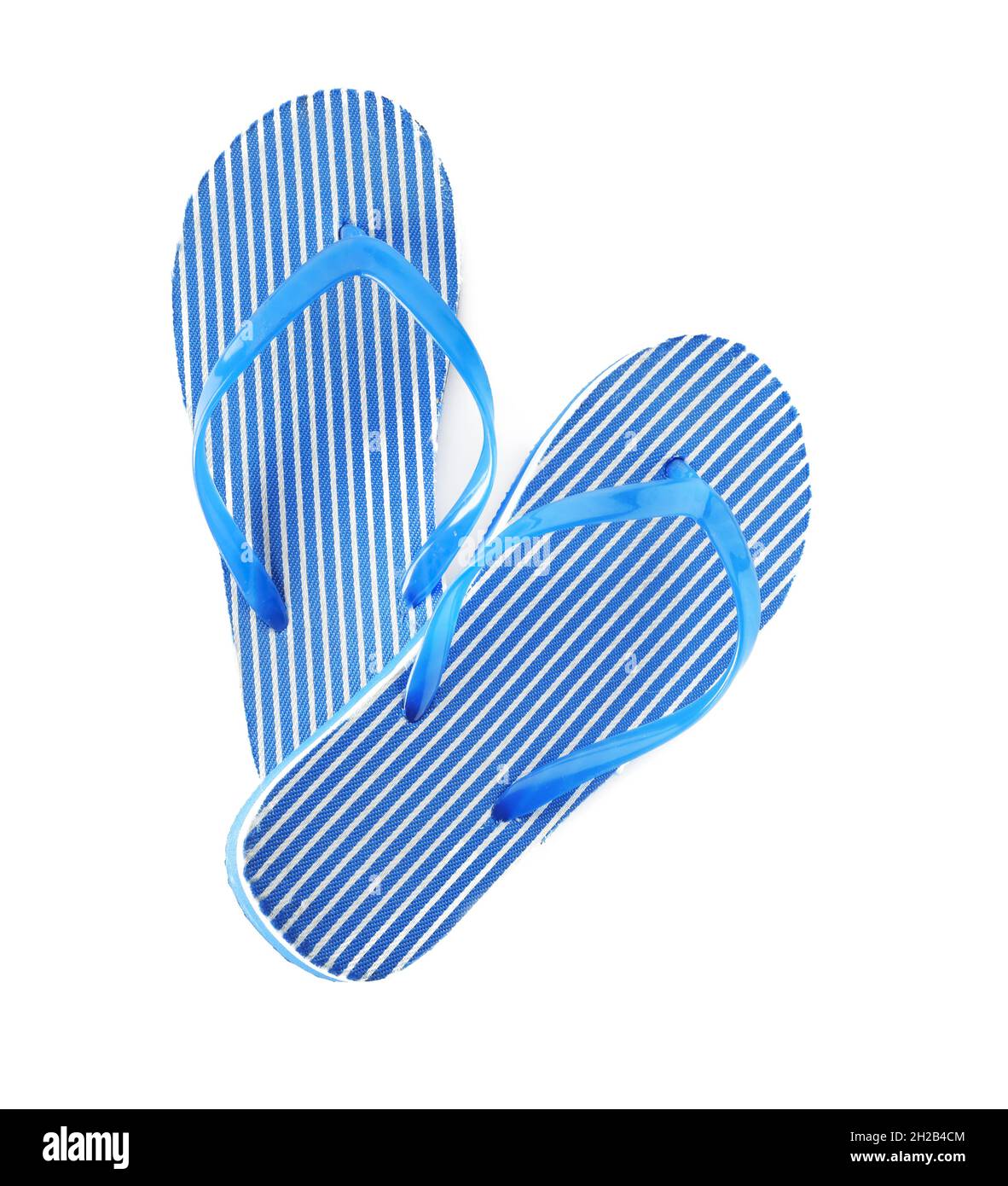 Bright flip flops on white background. Beach object Stock Photo - Alamy
