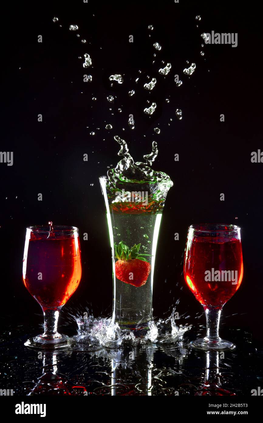 Fruit splashing into wine hi-res stock photography and images - Alamy