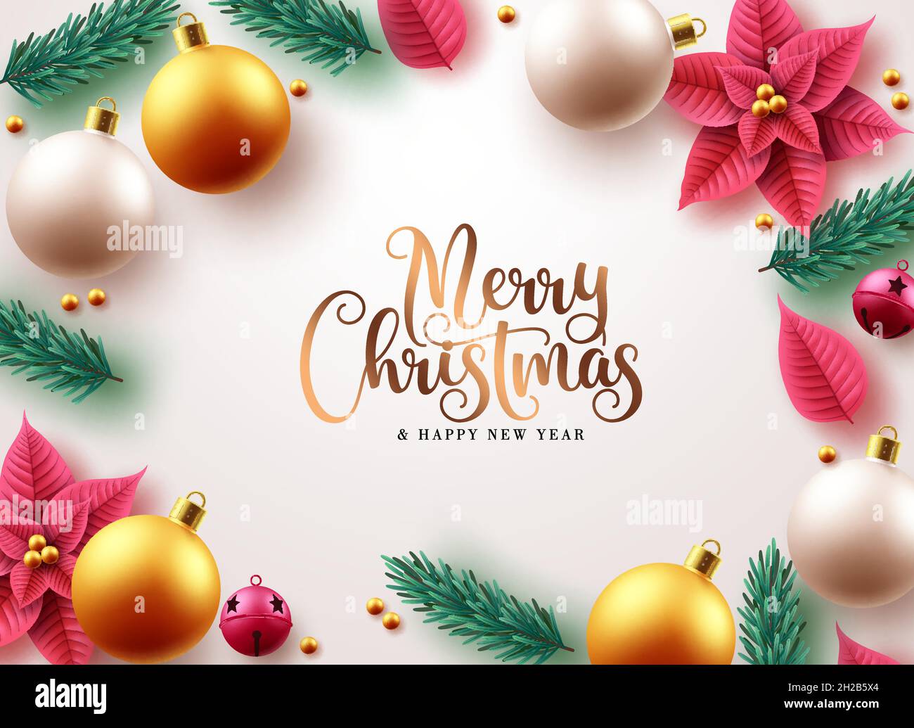 https://c8.alamy.com/comp/2H2B5X4/merry-christmas-vector-background-design-christmas-greeting-text-with-xmas-balls-fir-branches-and-poinsettia-elements-for-holiday-season-card-2H2B5X4.jpg