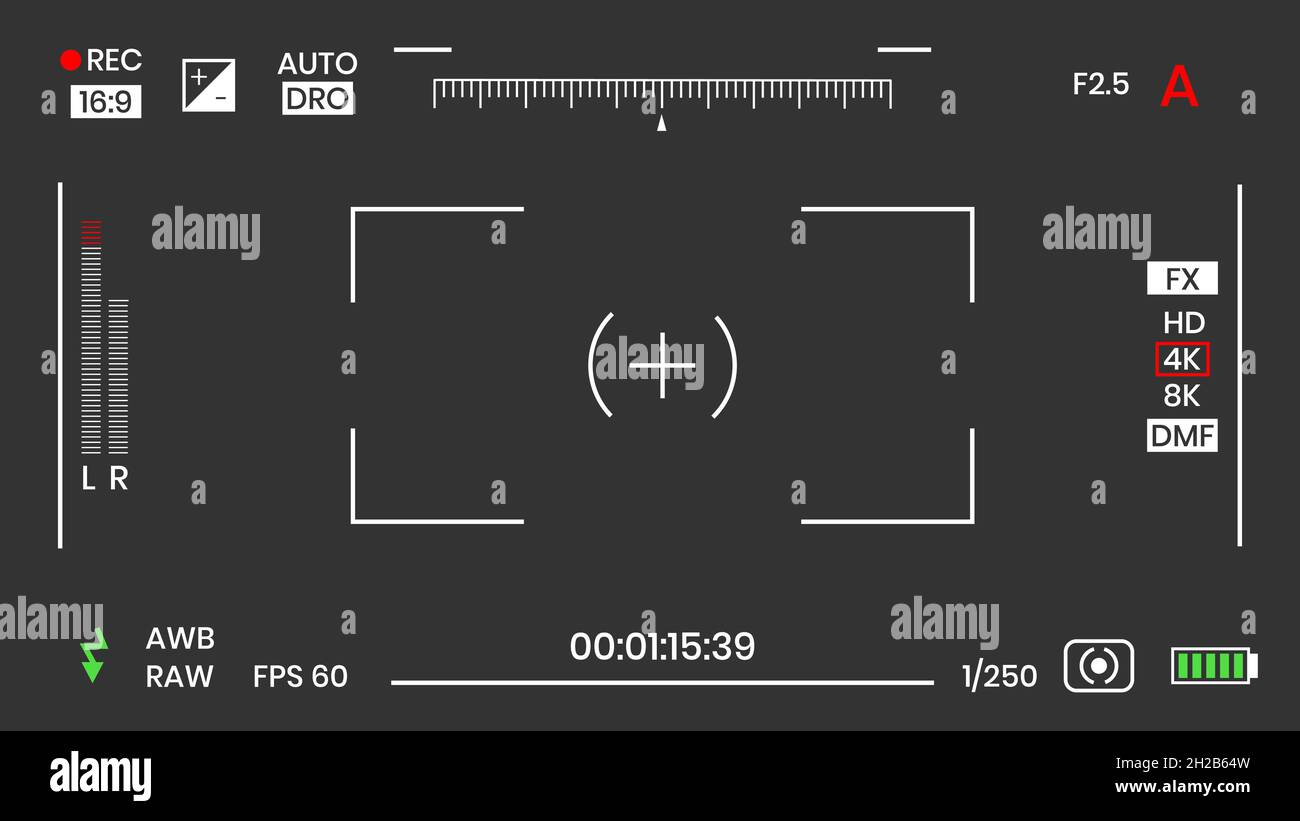 Camera viewfinder video or photo frame recorder flat style design