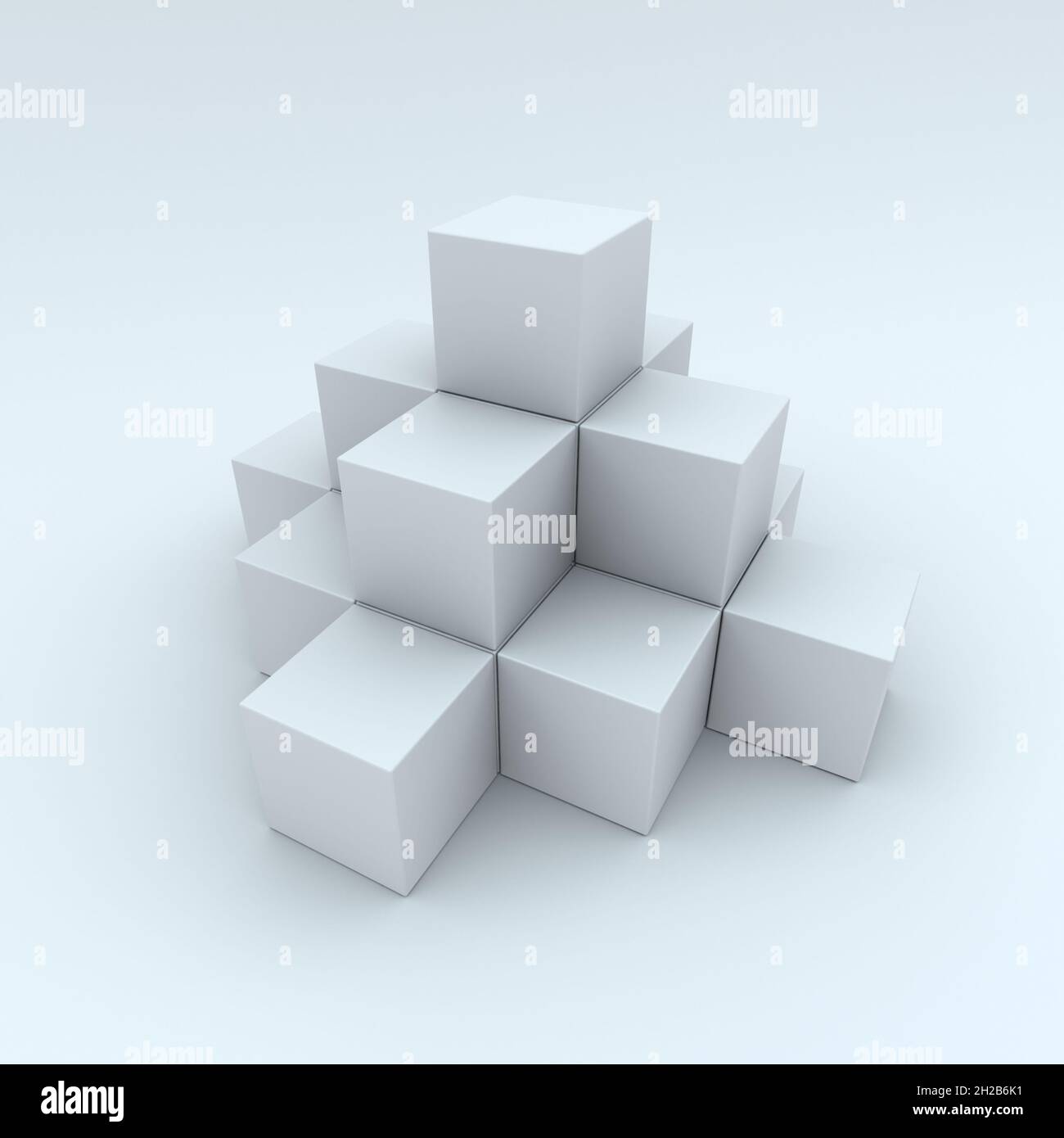 A pyramid made ??up of white cubes Stock Photo - Alamy