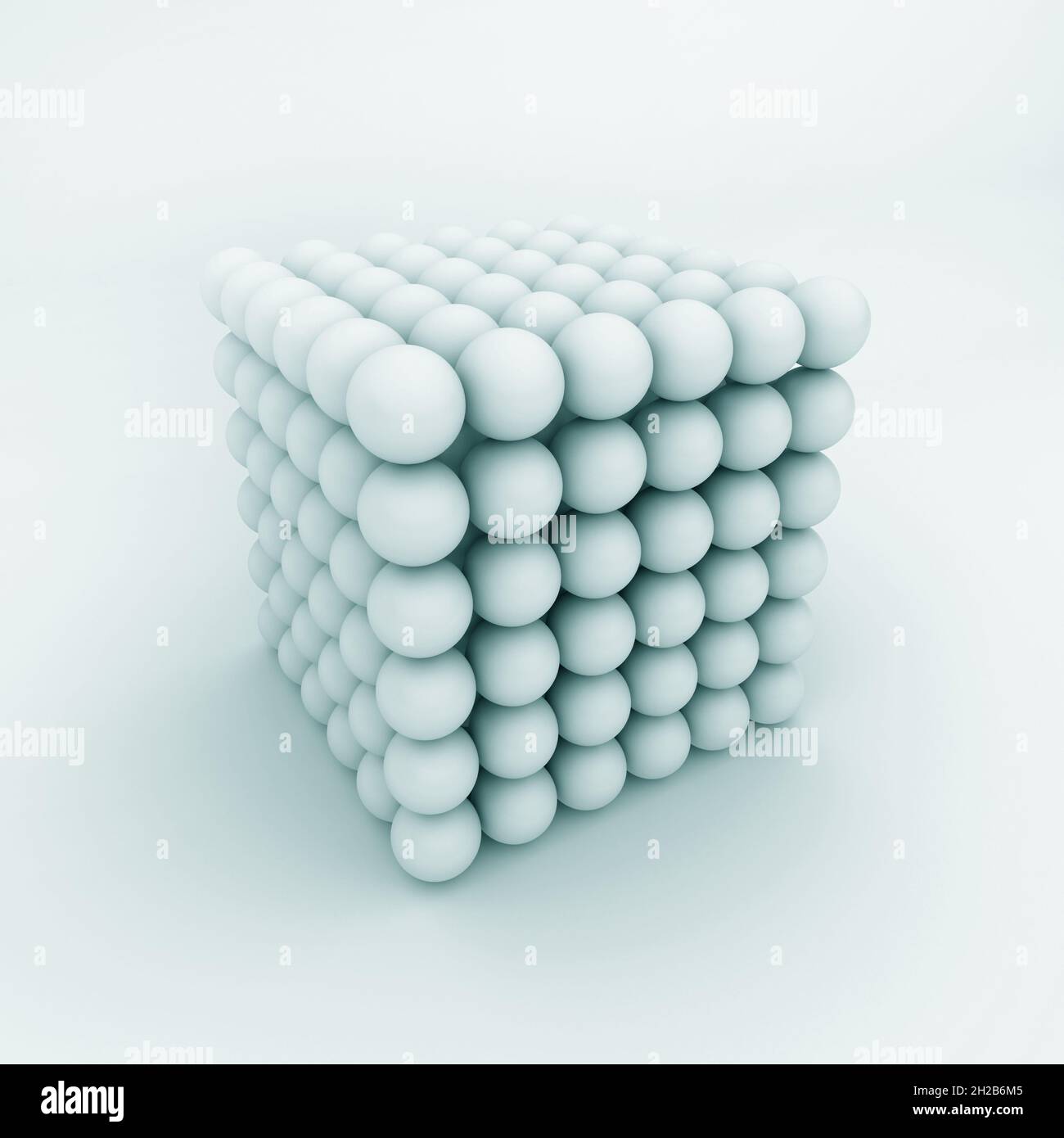 Cube composed of small balls. 3d illustration Stock Photo