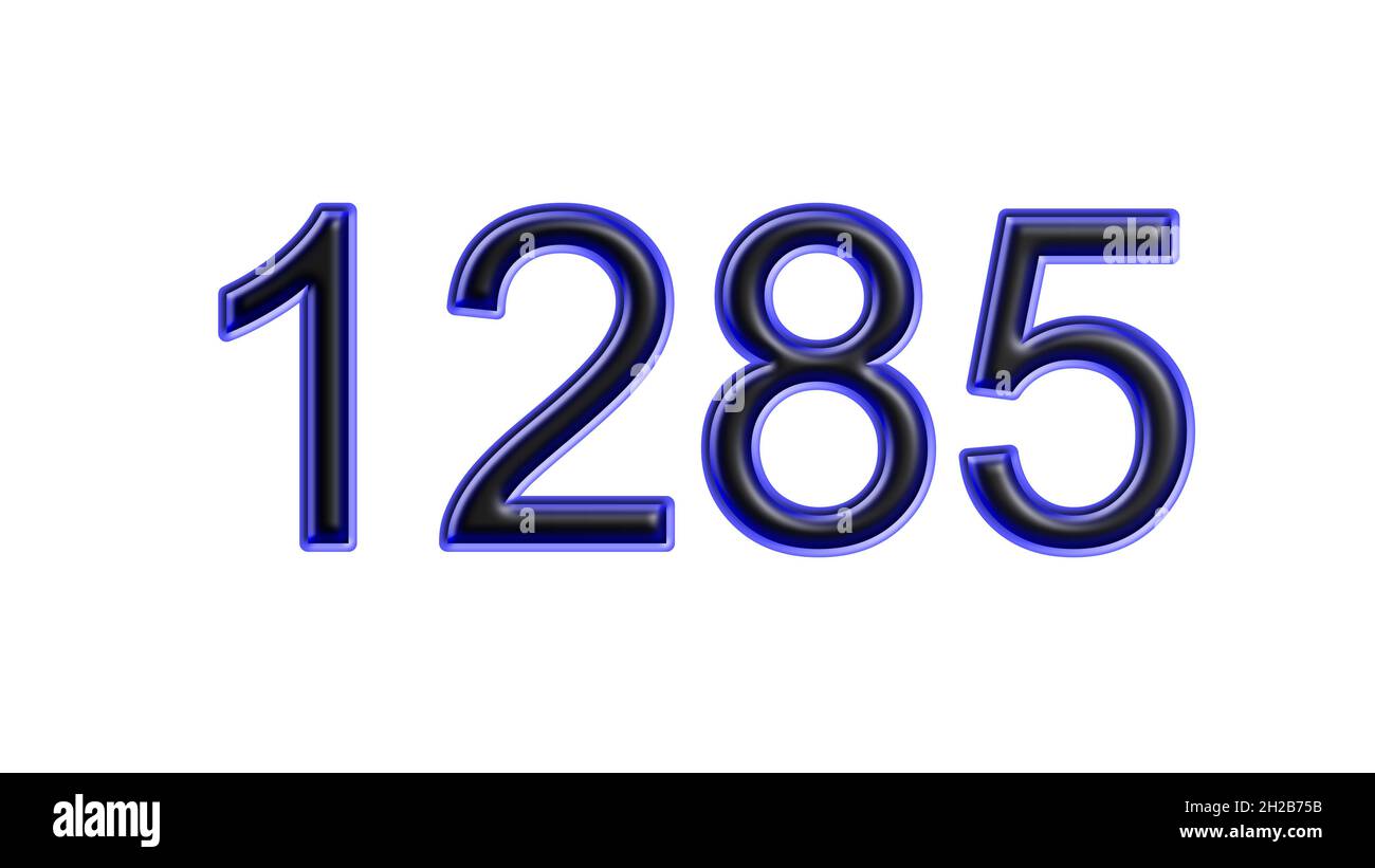 blue 1285 number 3d effect white background Stock Photo - Alamy