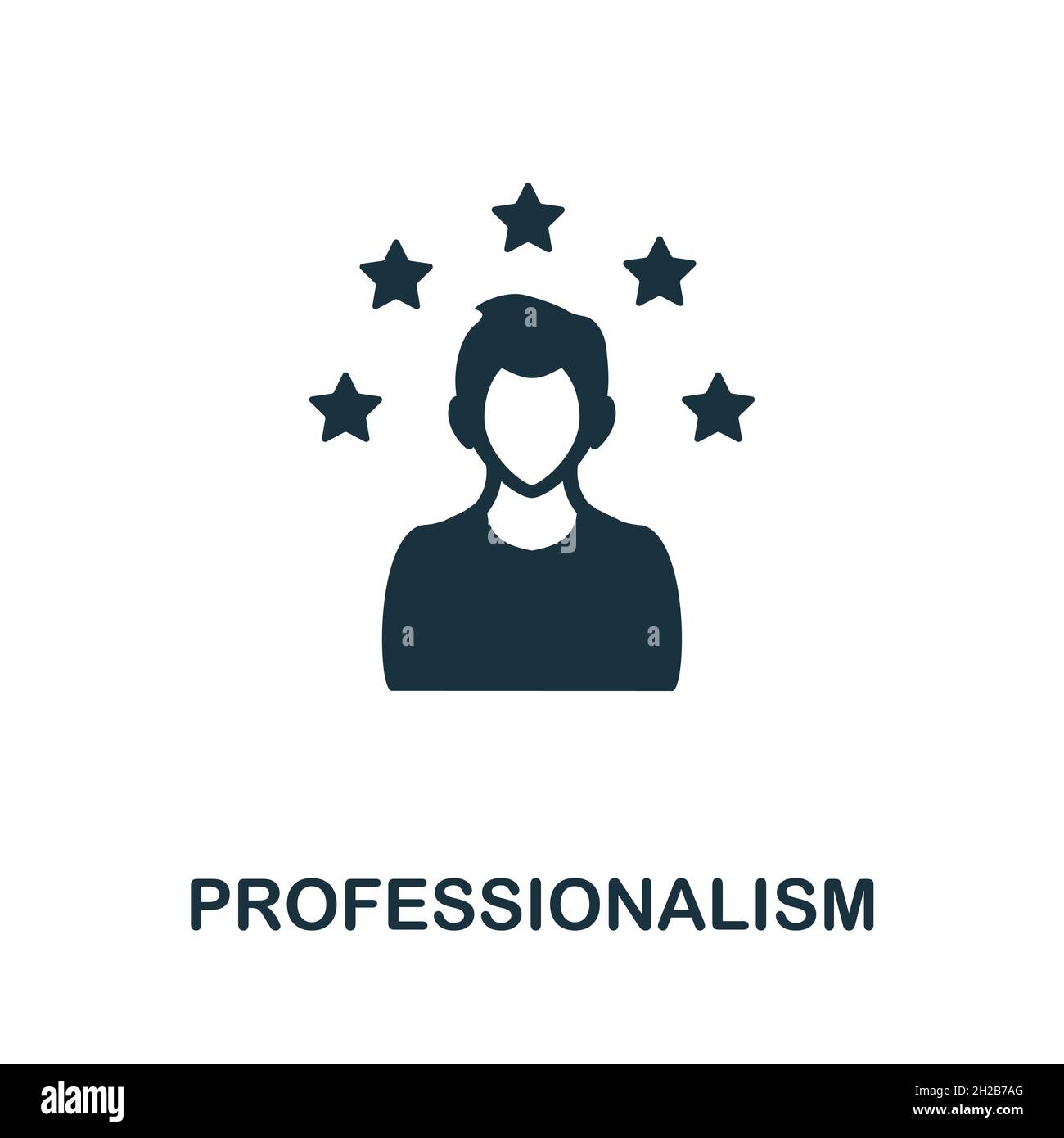 Professionalism icon. Monochrome sign from corporate development collection. Creative Professionalism icon illustration for web design, infographics Stock Vector