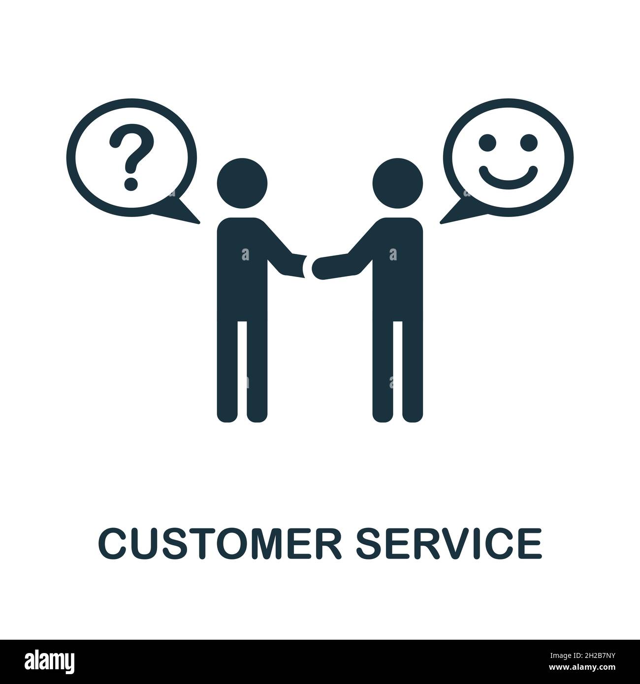 Customer Service icon. Monochrome sign from customer relationship ...