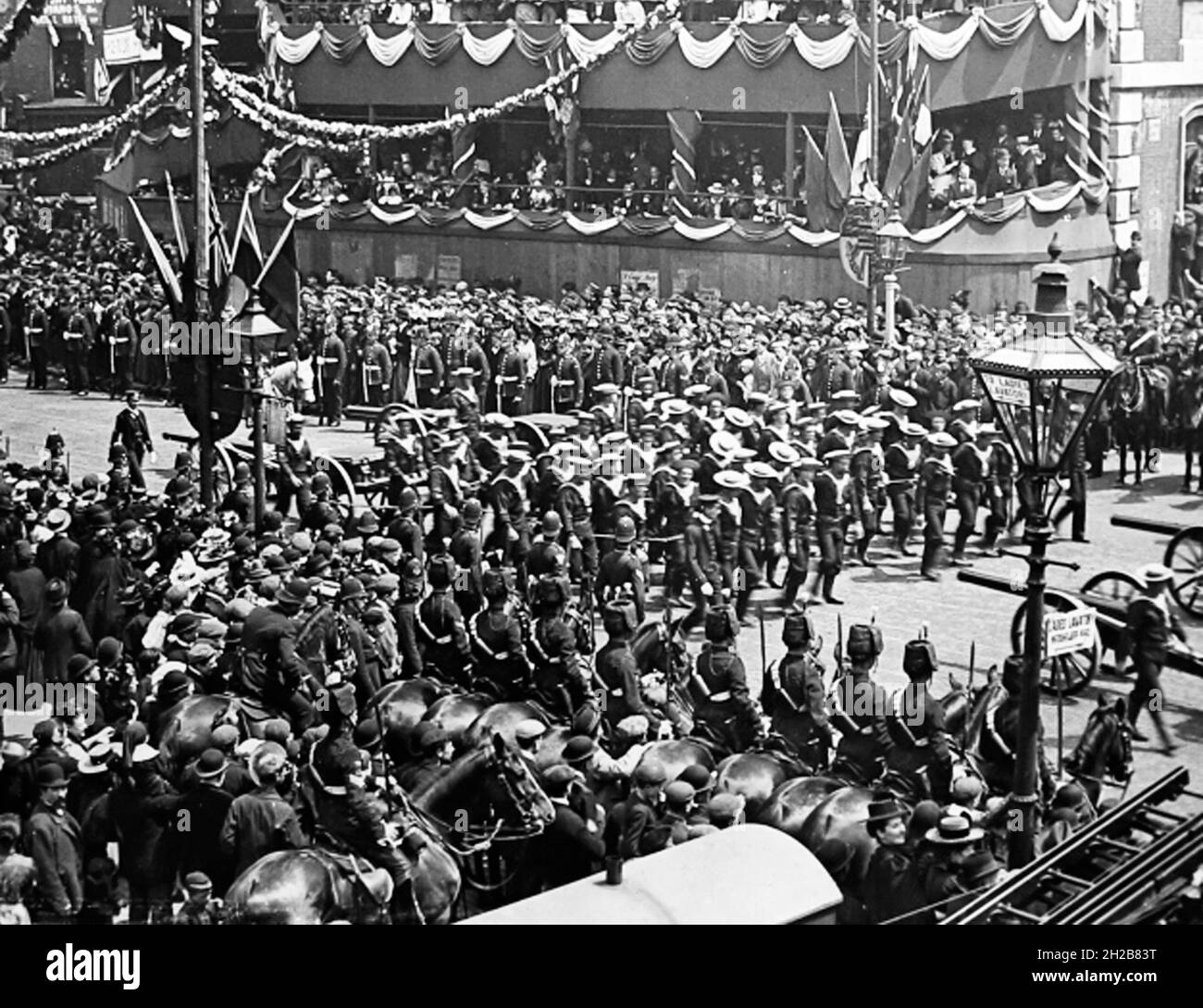 The Naval Detachment, Queen Victoria's Diamond Jubilee parade, London in 1897 Stock Photo