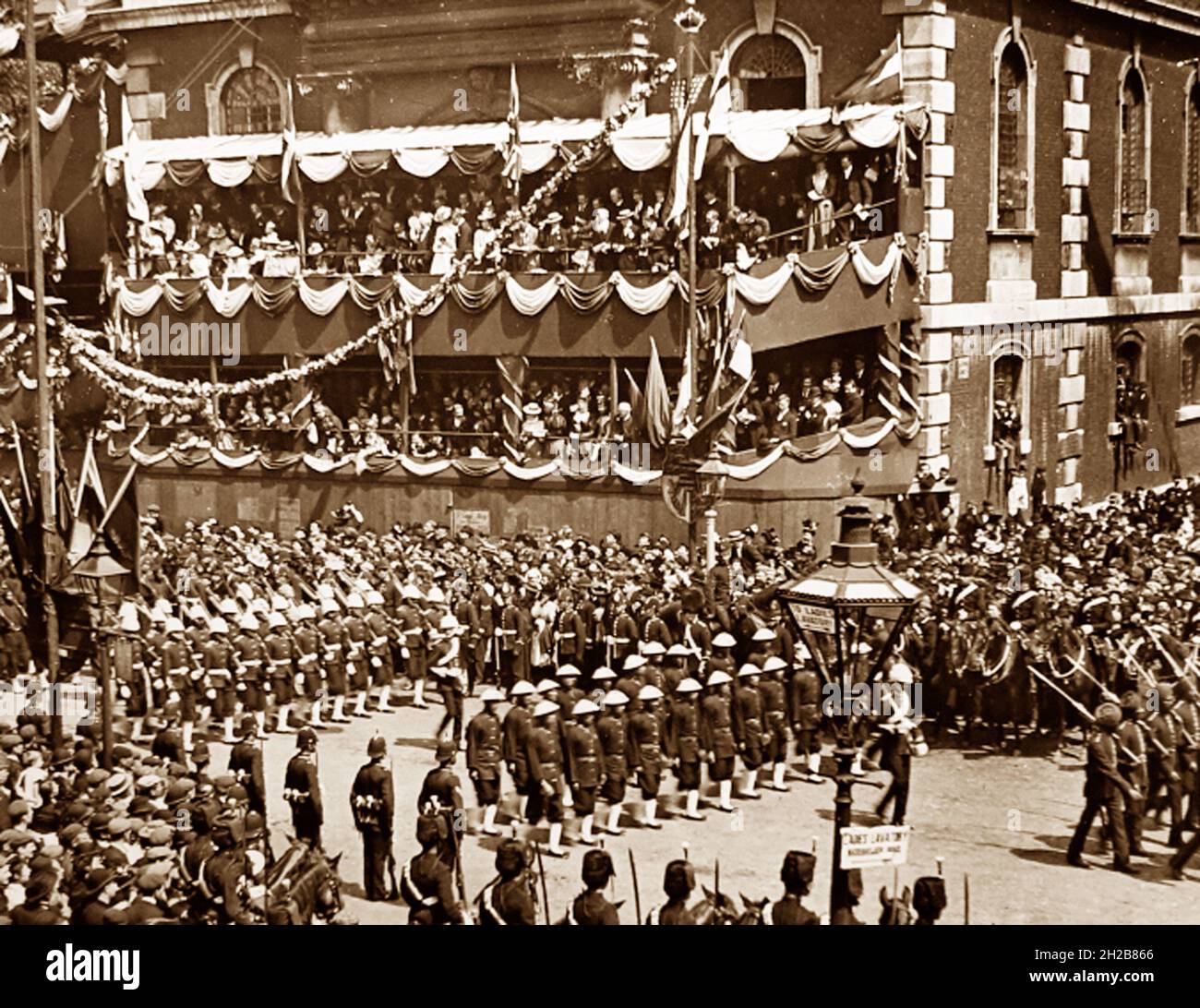 The Hong Kong Police, Queen Victoria's Diamond Jubilee parade, London in 1897 Stock Photo
