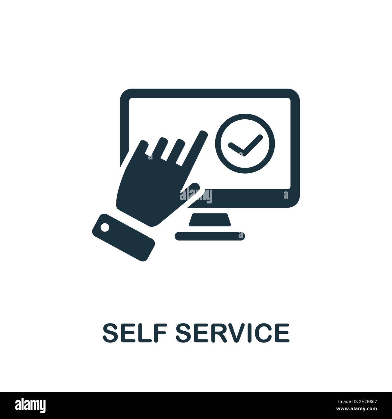 Self Service icon. Monochrome sign from customer relationship collection. Creative Self Service icon illustration for web design, infographics and Stock Vector