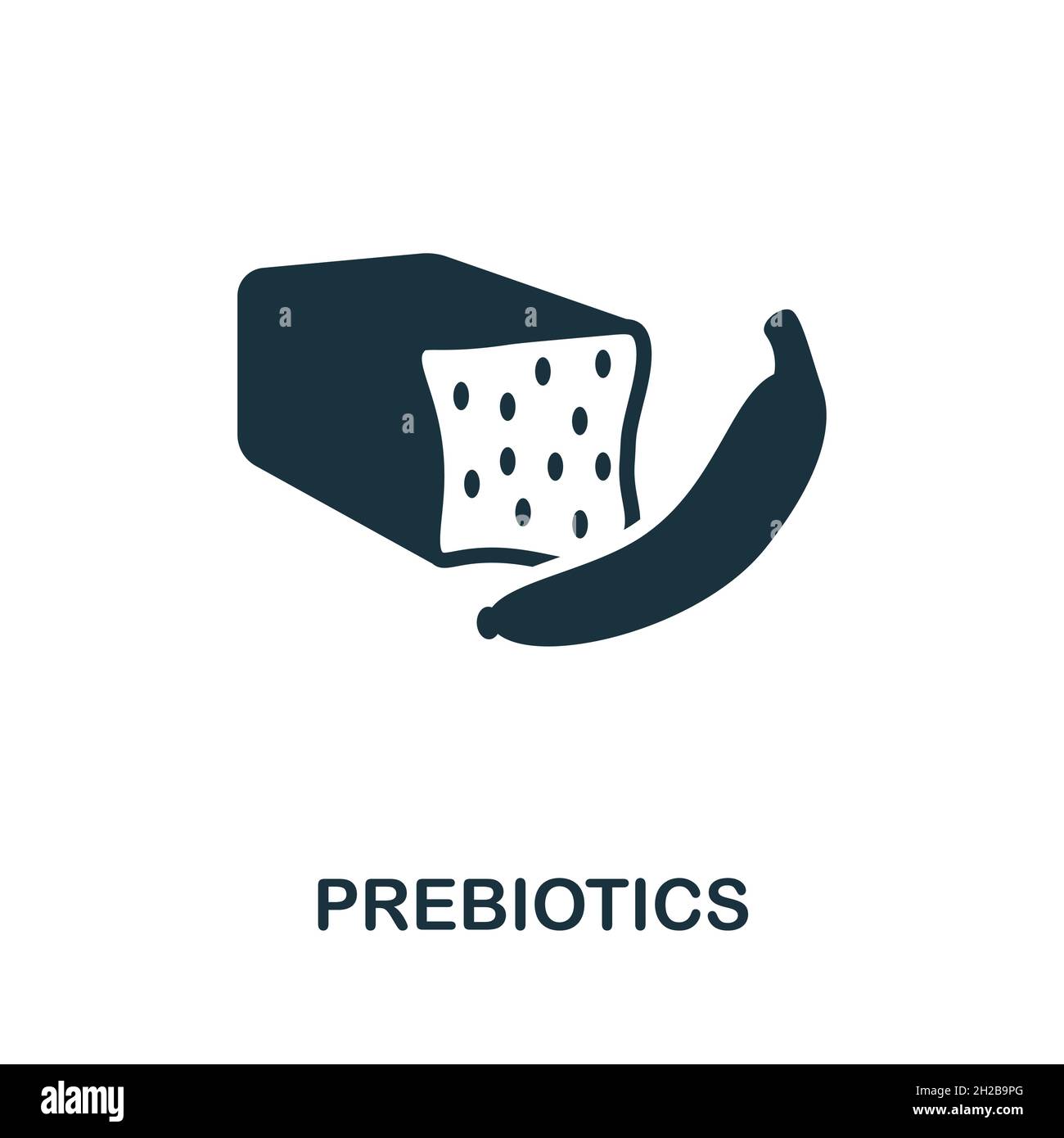 Prebiotics icon. Monochrome sign from diet collection. Creative Prebiotics icon illustration for web design, infographics and more Stock Vector