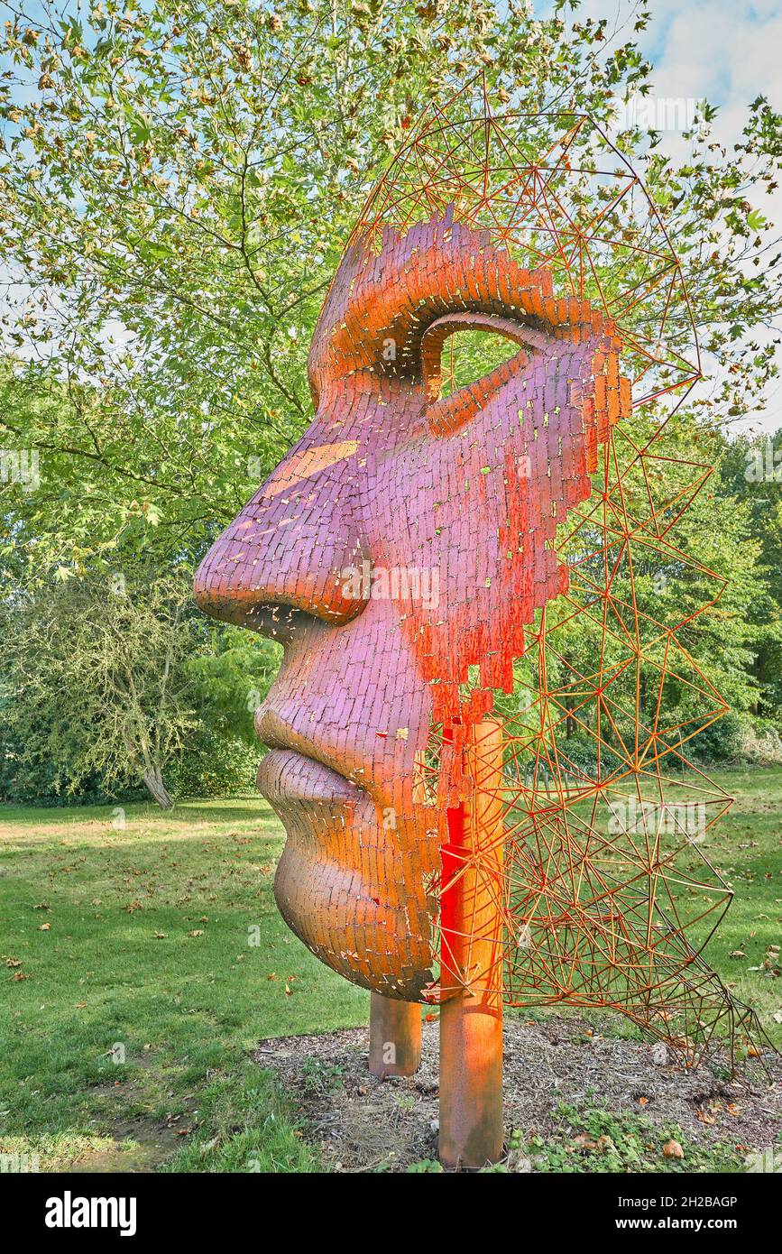'Vertical Face II' by Rick Kirby, in the sculpture garden at Burghley ...