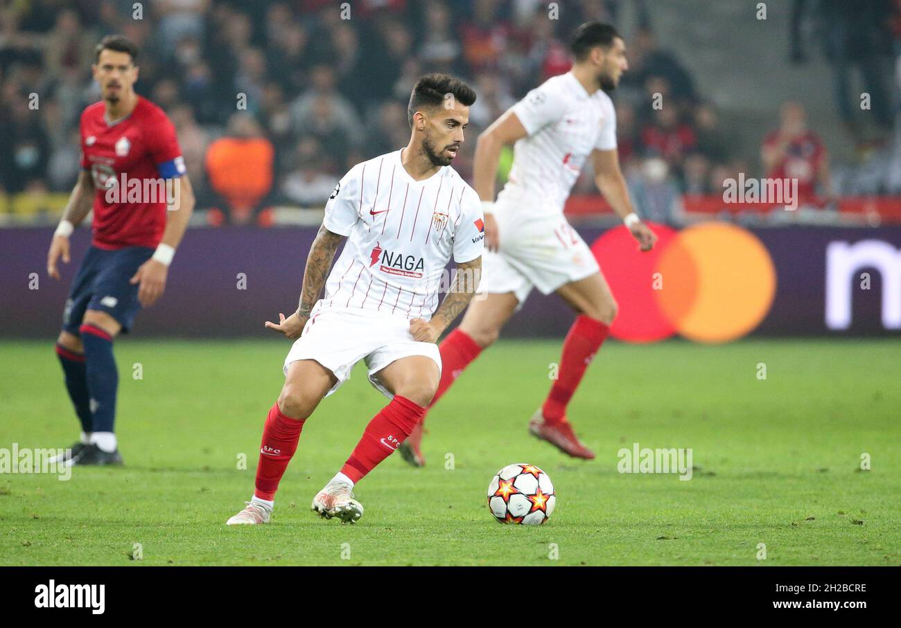Suso aka Jesus Joaquin Fernandez Saez de la Torre of Sevilla FC during the UEFA Champions League, Group G football match between Lille OSC (LOSC) and Sevilla FC on October 20, 2021 at Stade Pierre Mauroy in Villeneuve-d'Ascq near Lille, France - Photo Jean Catuffe / DPPI Stock Photo