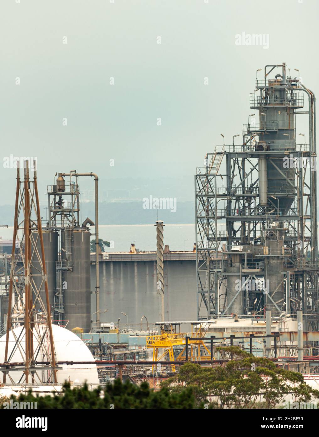 mixing towers in a Chemical plant Stock Photo