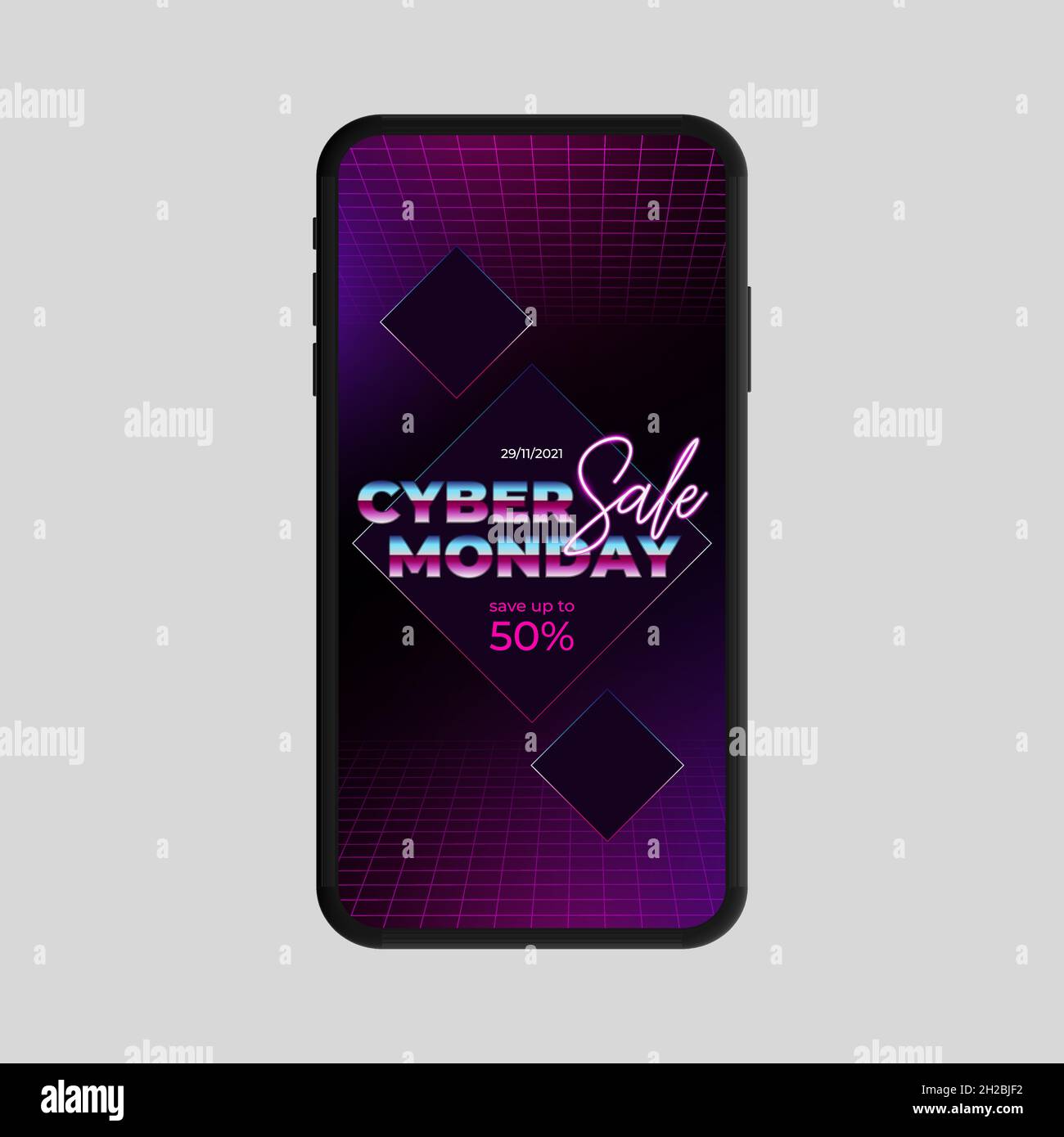 Cyber Monday save up to 50 percents. Vector illustration Stock Vector