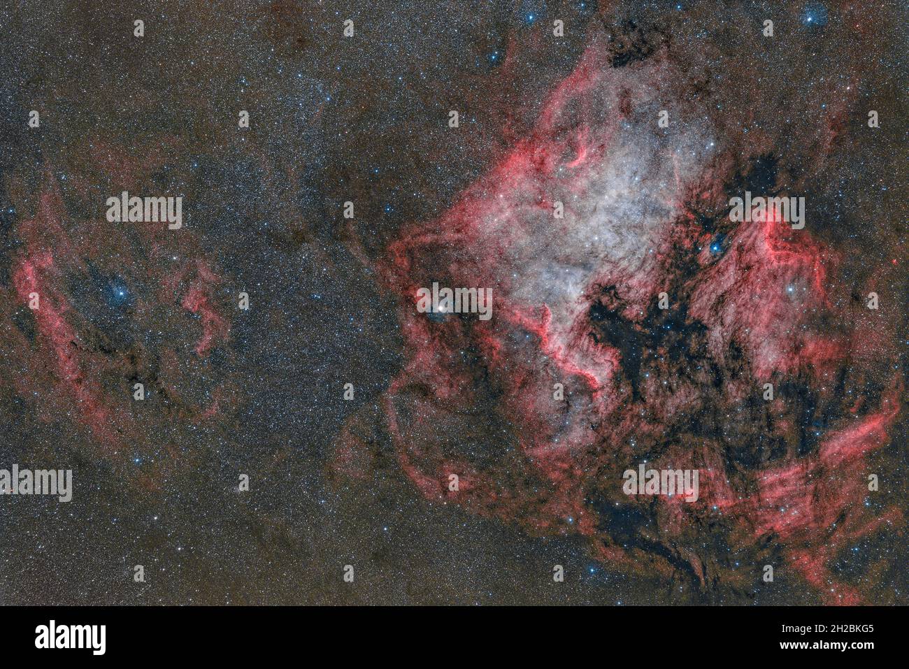 North America Nebula and Pelican Nebula Stock Photo