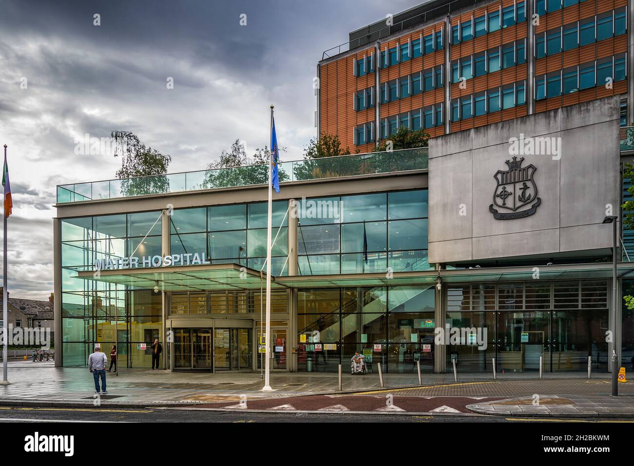 Front view of the entrance to the Mater Hospital in Dublin. Ireland