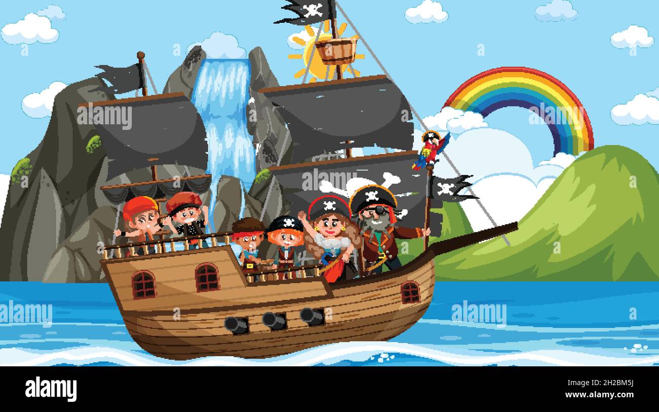 Small wood sailing ship Stock Vector Images - Alamy