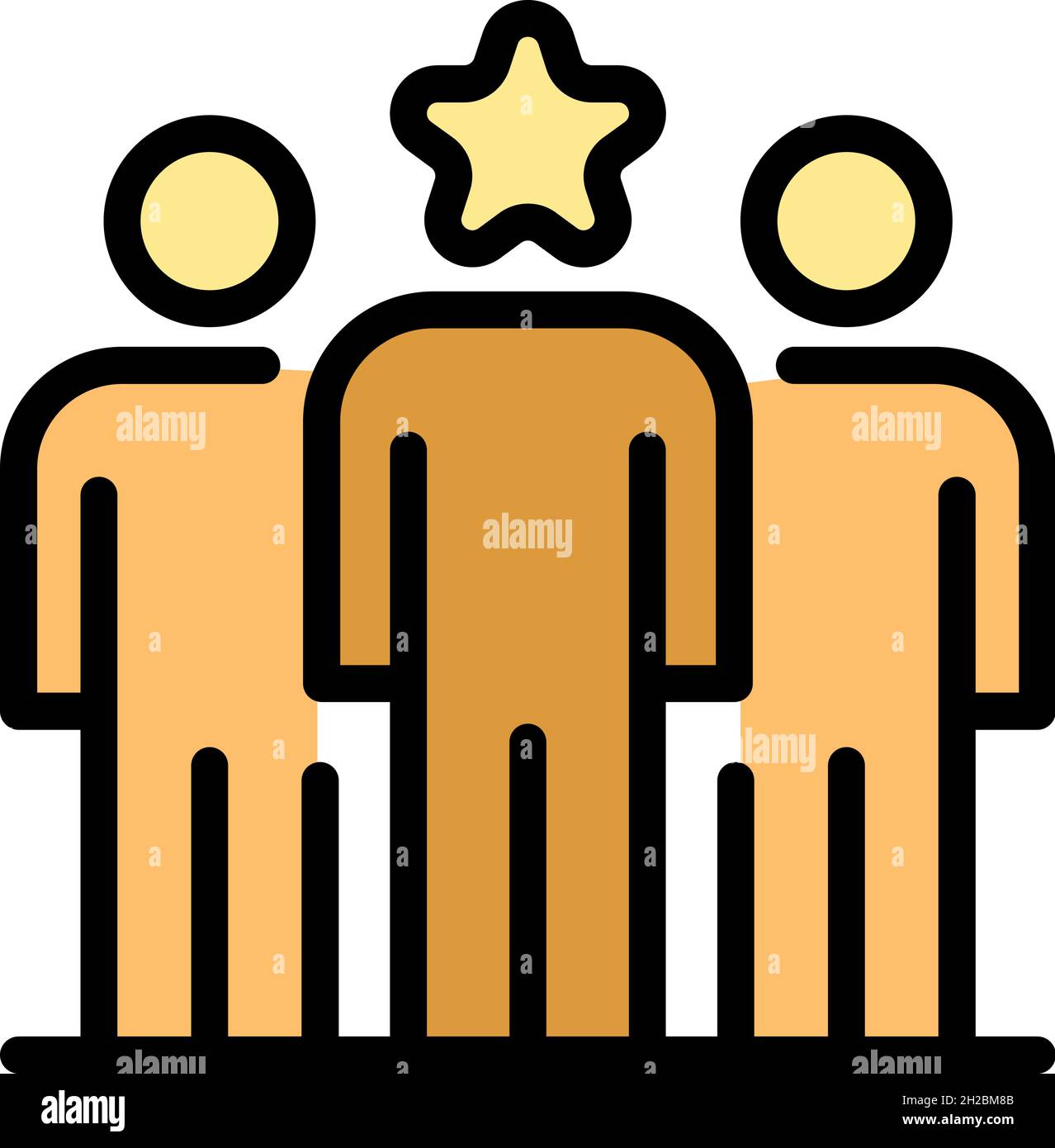 Star gaming team icon. Outline star gaming team vector icon color flat isolated Stock Vector