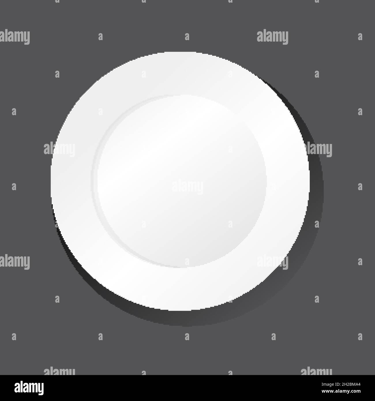 White plain plate on black background illustration Stock Vector Image ...
