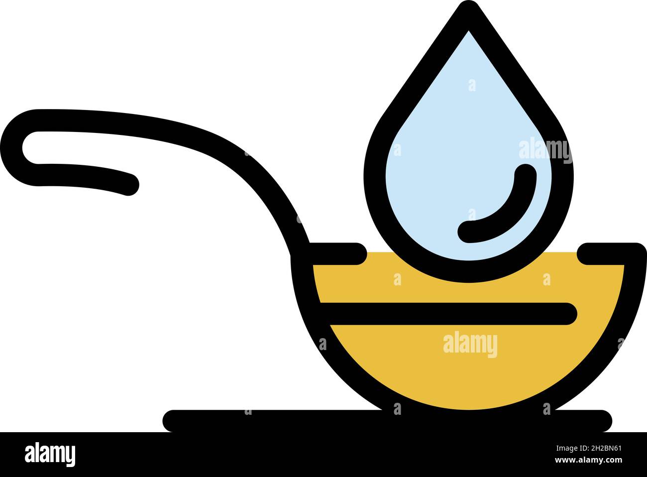 Syrup in spoon icon. Outline syrup in spoon vector icon color flat ...