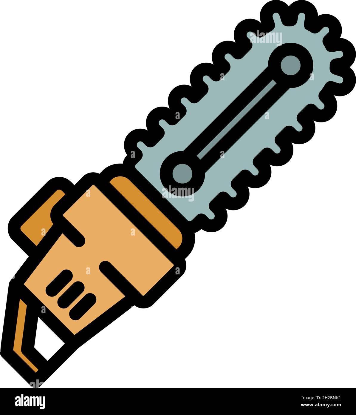 Chainsaw cuter icon. Outline chainsaw cuter vector icon color flat ...