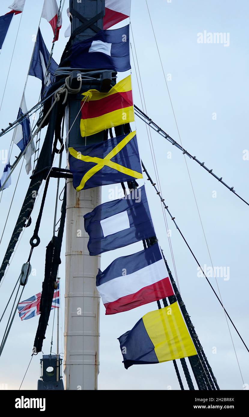 Signal flags forming part of the message issued by Admiral Lord Nelson