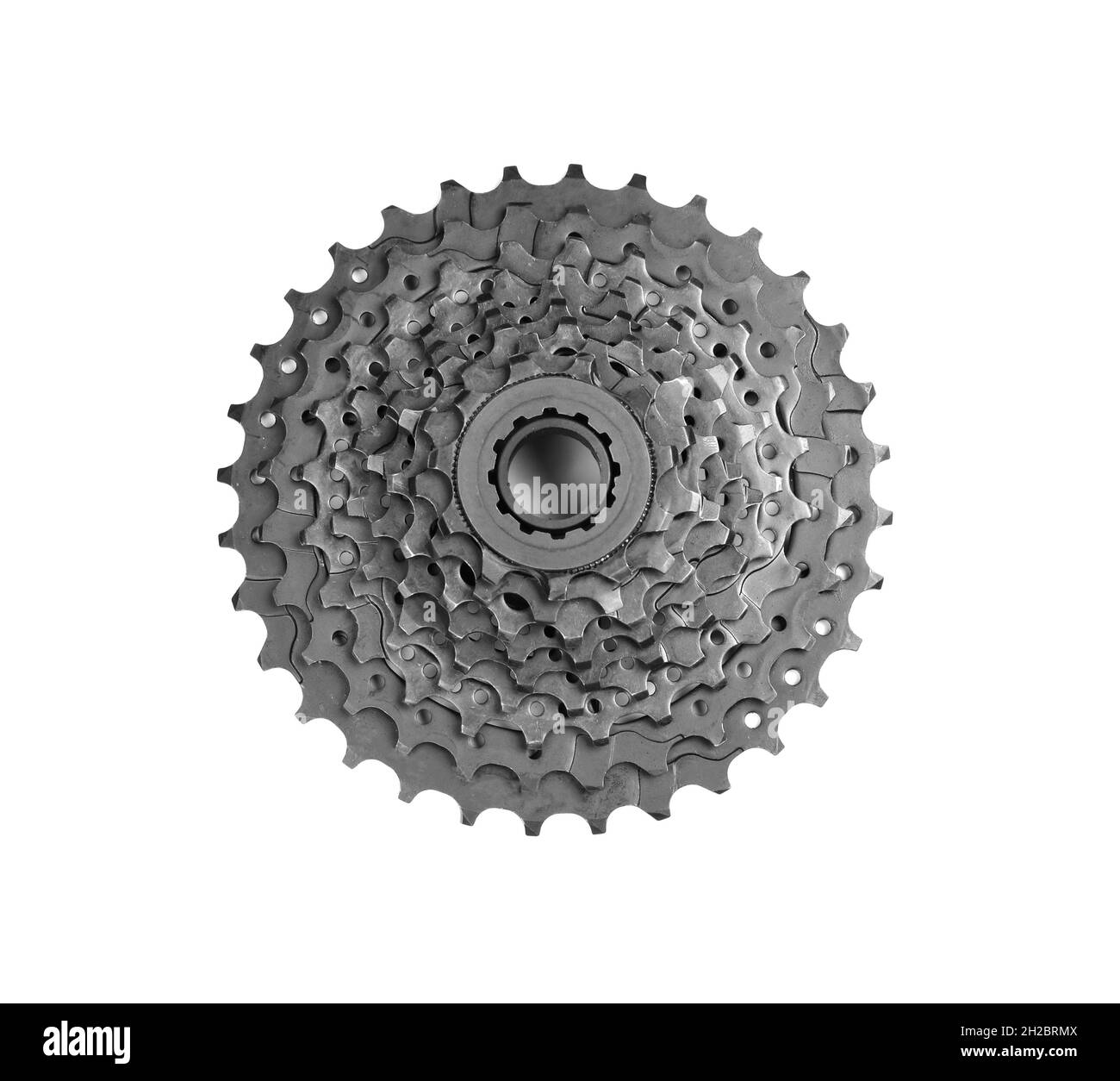 Modern bicycle cogset on white 