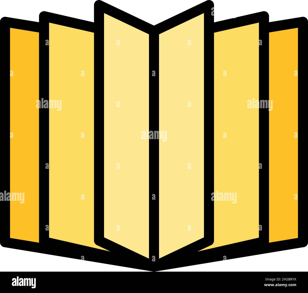 Print open booklet icon. Outline print open booklet vector icon color ...